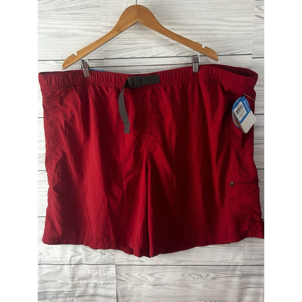 Columbia OmniShade UPF 50 Red Lined Cargo Pockets Size 4X Swimming Trunks j419